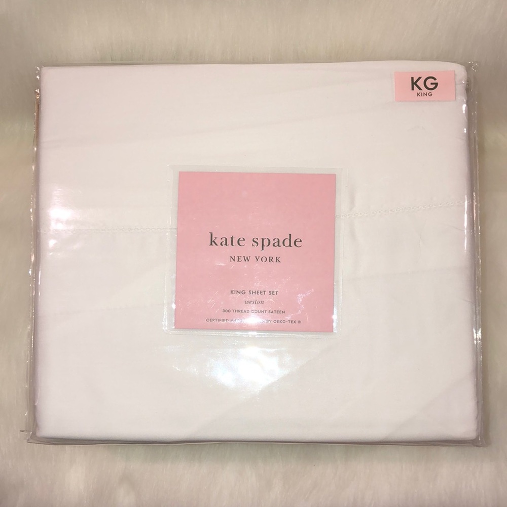 Kate Spade NY WESTON Cotton Sateen KING Sheet Set